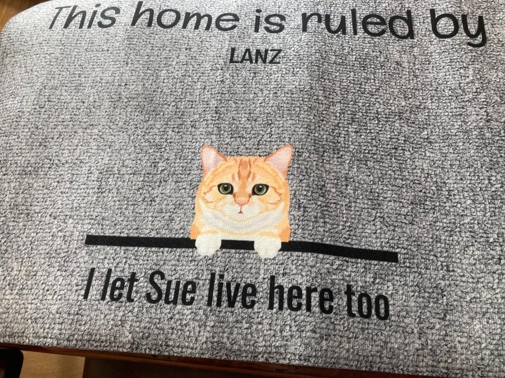 Customer photo review of All my furry friends - Personalised doormat