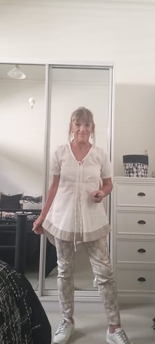 Customer photo review of Tansey Top in Cream