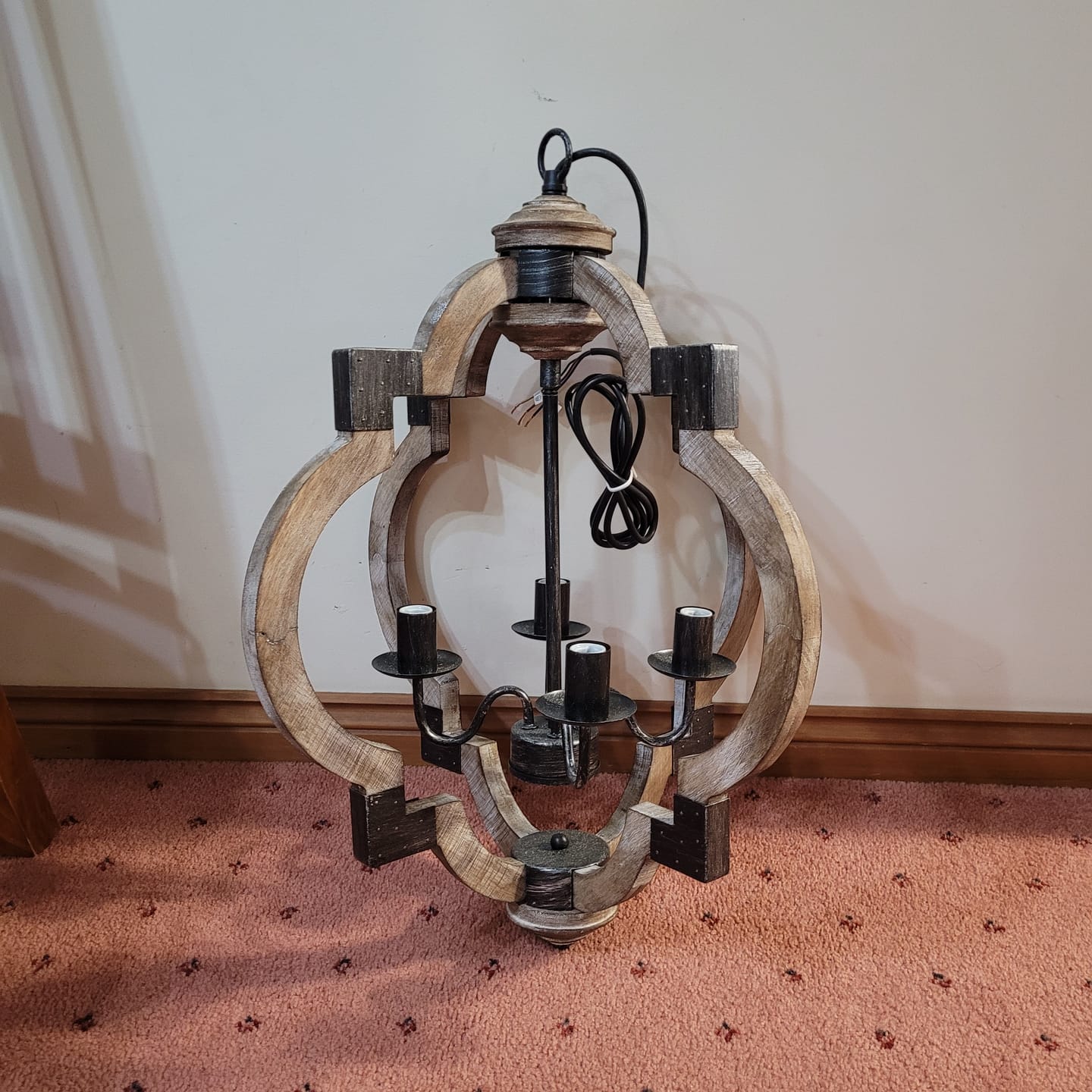 Customer photo review of 4-Light Round Lantern Globe Pendant Light