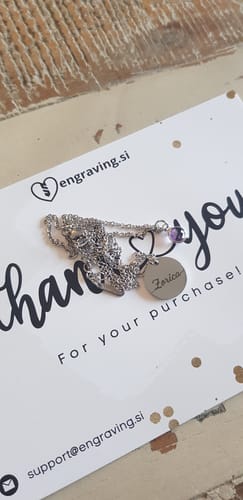 Customer photo review of Ogrlica: Name Birthstone