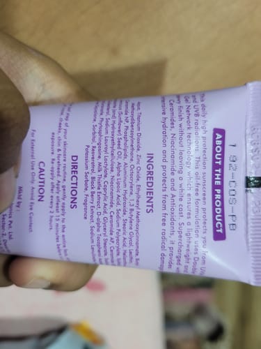 Customer photo review of Niacinamide Sunscreen | SPF 50 PA ++++ & Water Resistant