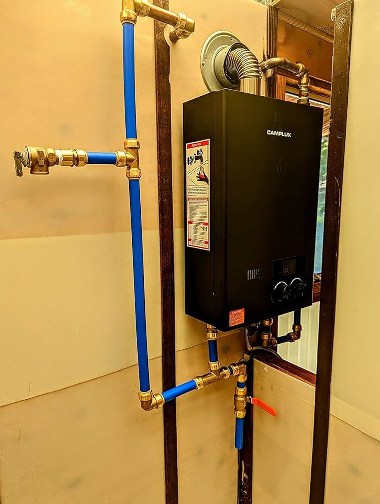 Customer photo review of Camplux Instant Indoor Tankless Gas Water Heater 2.64 GPM | Black