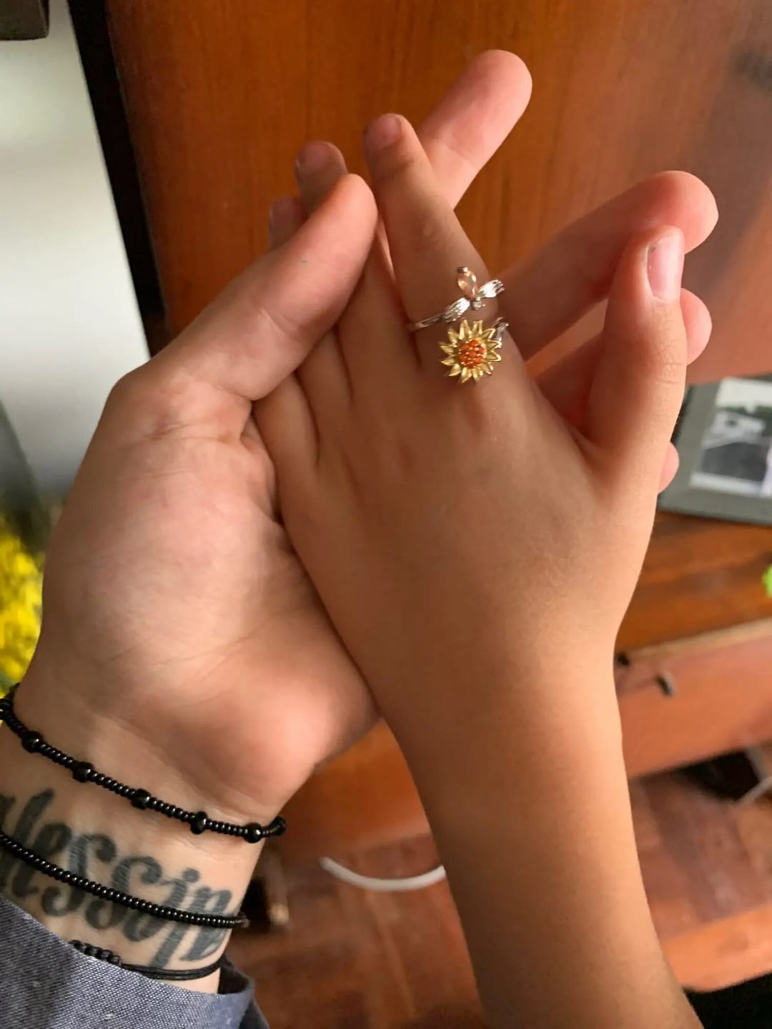 Customer photo review of Spinning Sunflower & Bee Ring