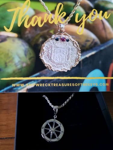 Customer photo review of Compass Rose Pendant w/ Sterling Silver Chain