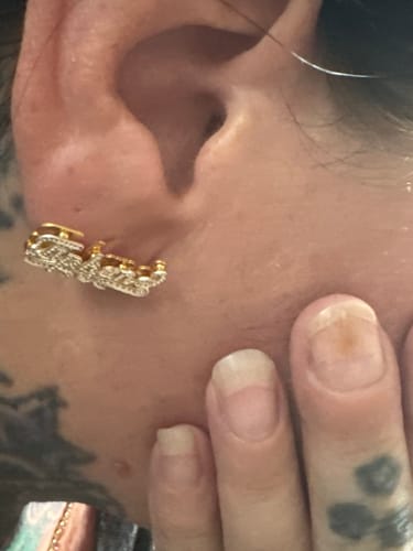 Customer photo review of Stud Name Earrings