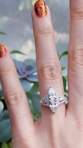Customer photo review of 2-Stone Art Deco CZ Ring in Sterling Silver