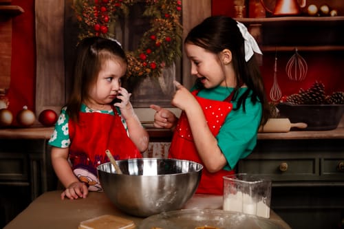 Customer photo review of Kate Christmas Kitchen Backdrop Designed by Mandy Ringe Photography