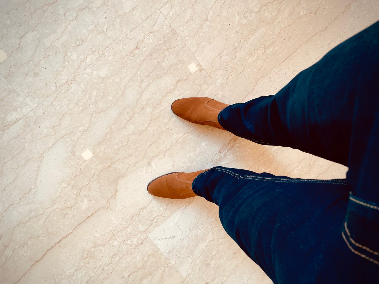 Customer photo review of Cuban Zipper Boots - Beige Suede