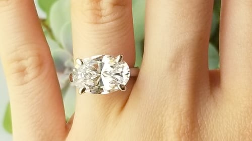 Customer photo review of Solitaire East-West 5.5ct Oval CZ Ring in Sterling Silver