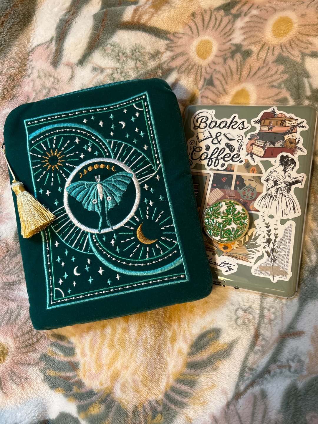 Customer photo review of Luna Moth Kindle & E-Reader Sleeve