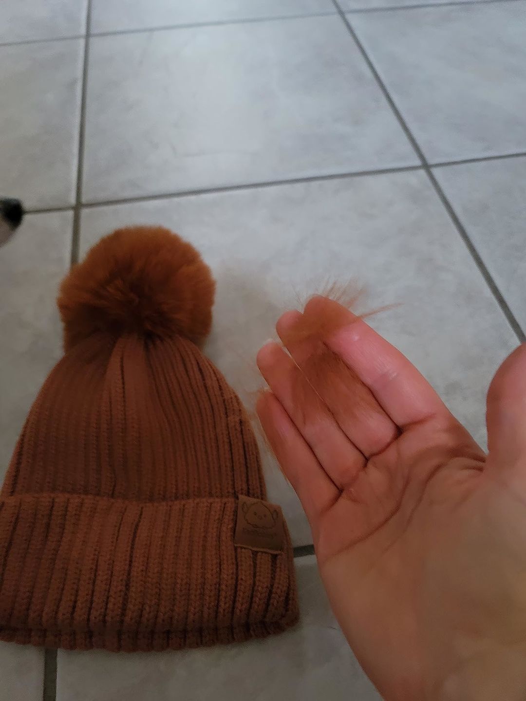 Customer photo review of 2-Pack Pom Knitted Beanie