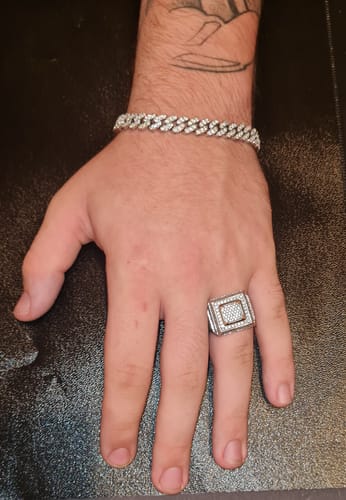 Customer photo review of ICY CUBANA BRACELET. - WHITE GOLD