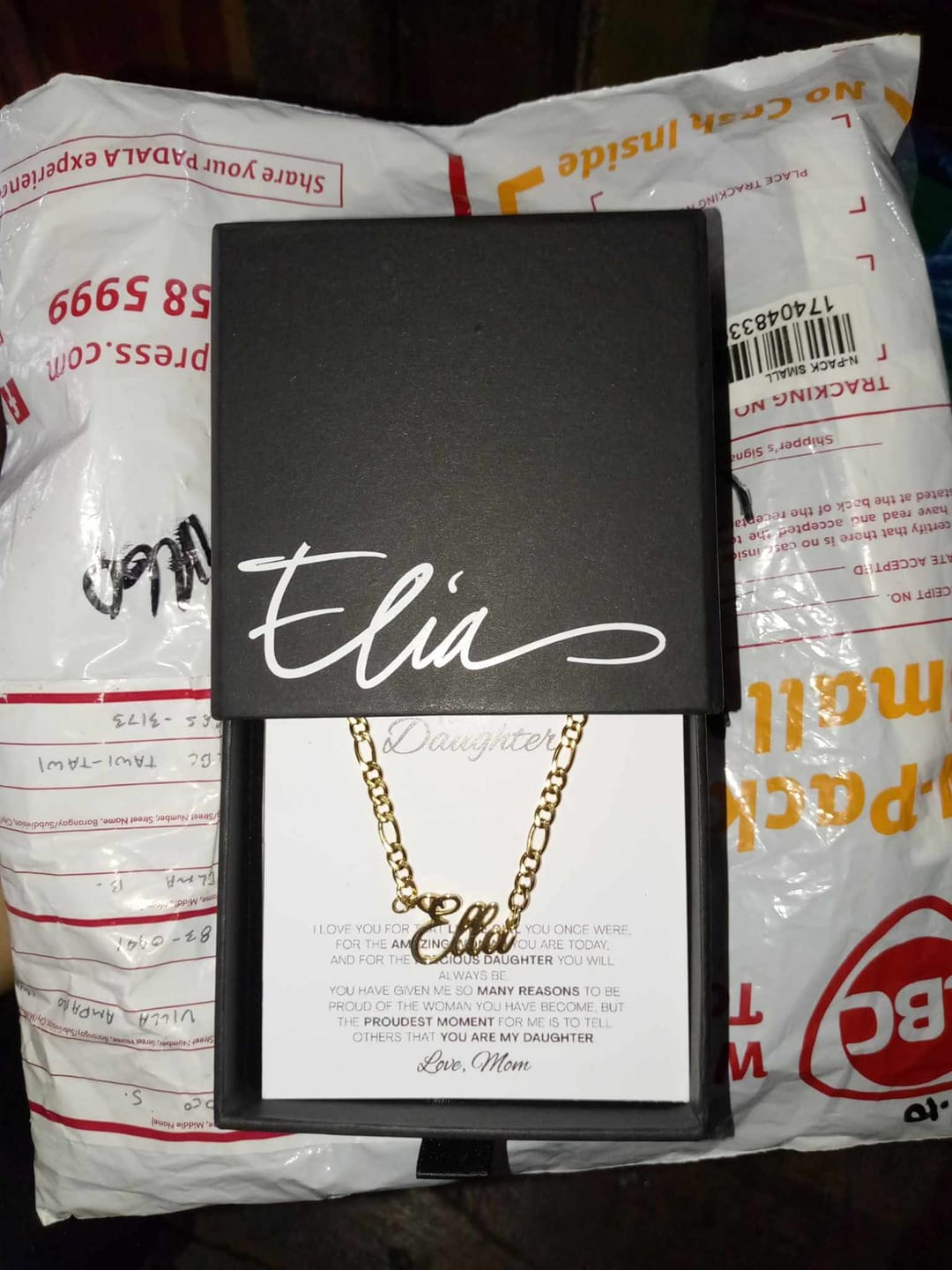 Customer photo review of Script-MT Personalized Name Necklace