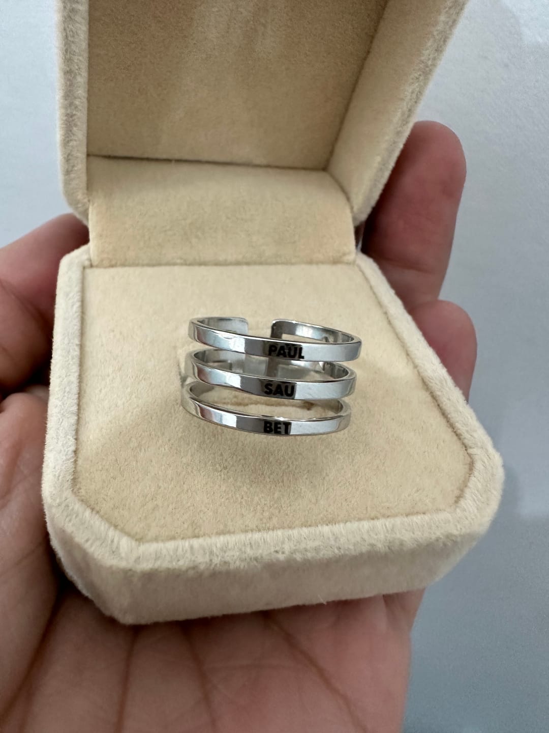 Customer photo review of Printave™ Personalized 3 Layers Ring