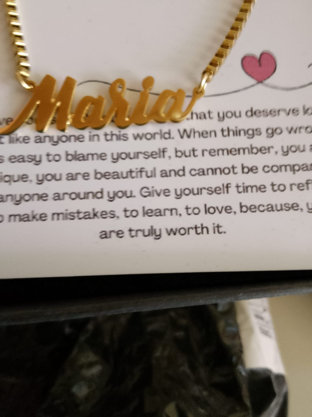 Customer photo review of Script-MT Personalized Name Necklace
