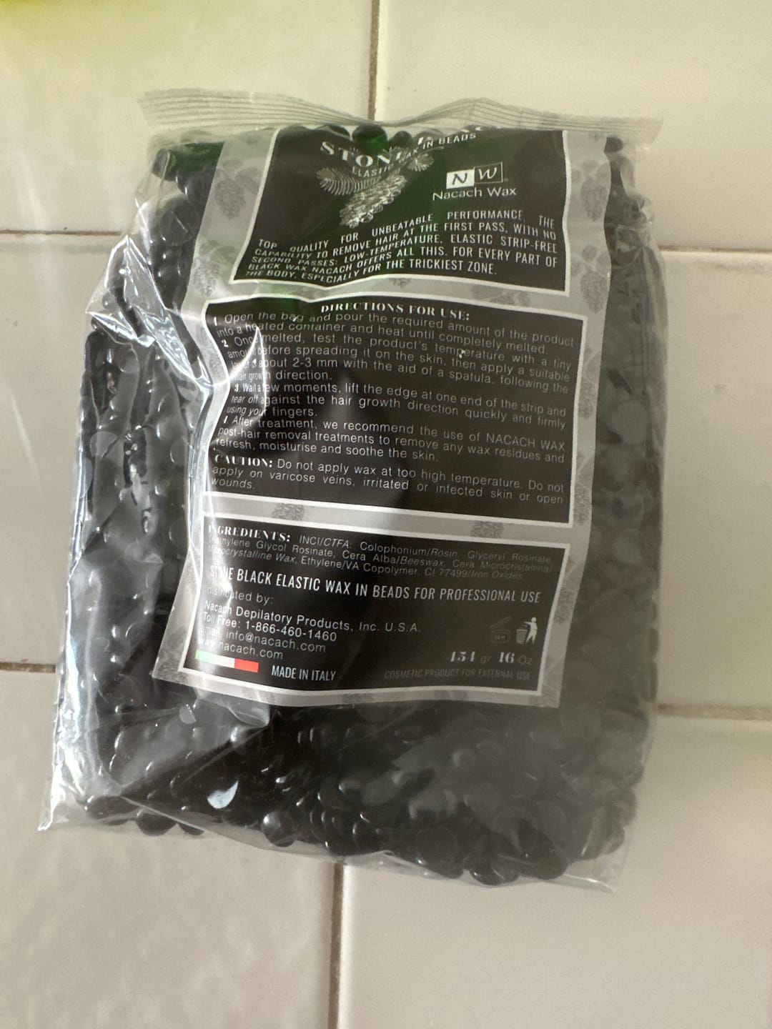 Customer photo review of Stone Black Hard Wax Beads