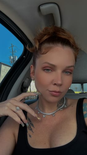 Customer photo review of Luxe butterfly tennis choker