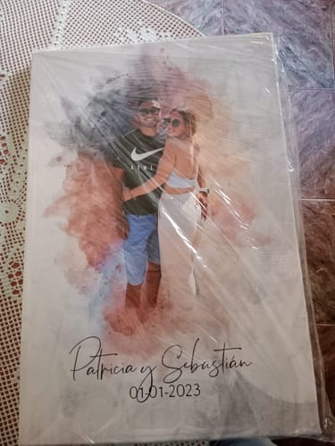 Customer photo review of Tu foto en estilo acuarela | Regalo personalizable para pareja, novia y novio