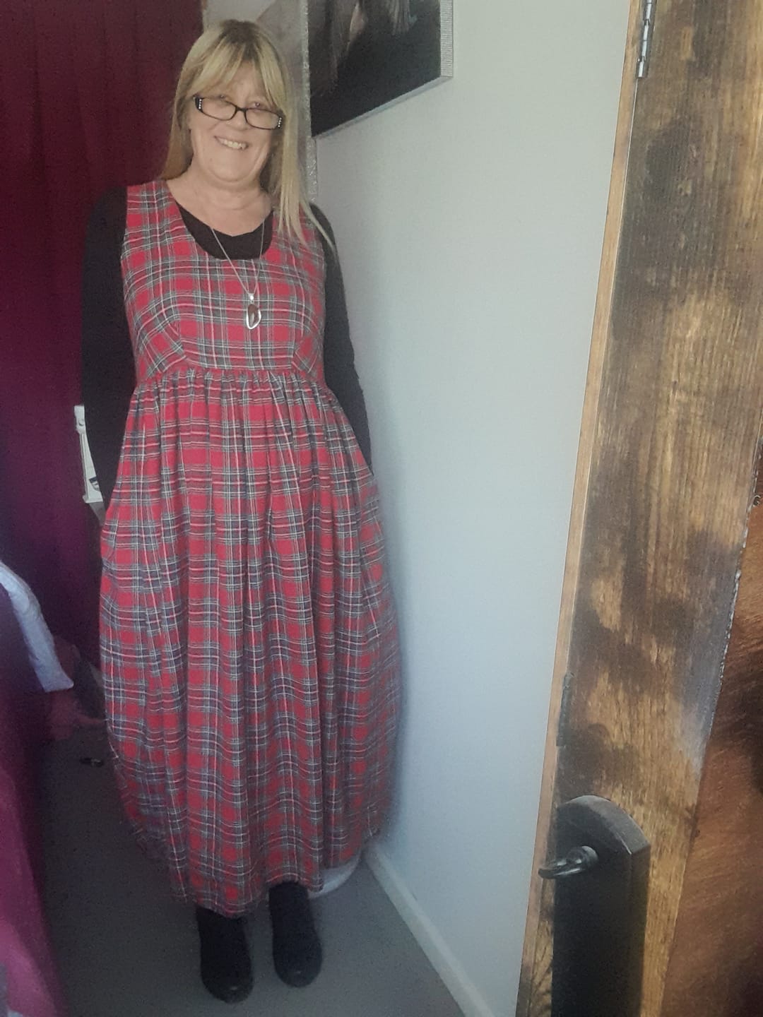 Customer photo review of Red Tartan Brushed Cotton Fabric