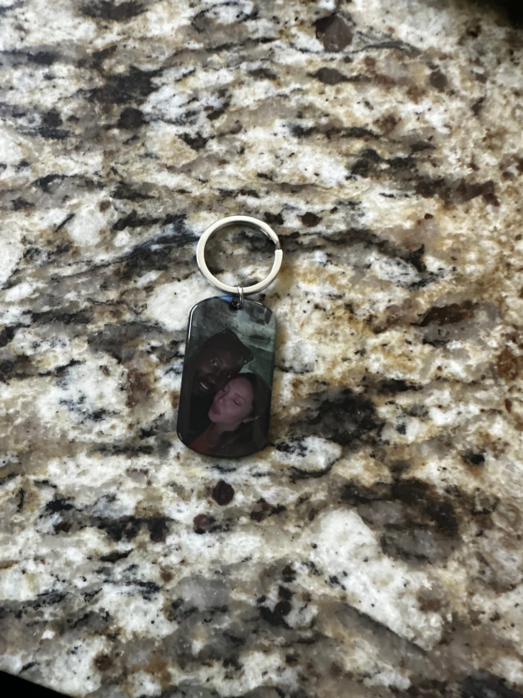 Customer photo review of (Photo Inserted) I Promise To Be - Personalized Engraved Stainless Steel Keychain
