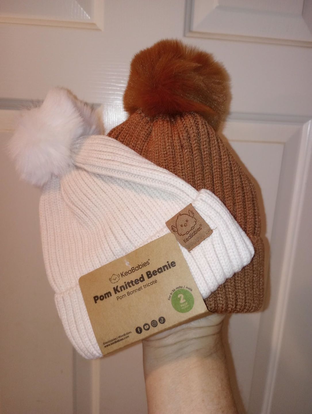 Customer photo review of 2-Pack Pom Knitted Beanie