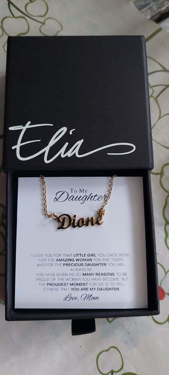 Customer photo review of Script-MT Personalized Name Necklace