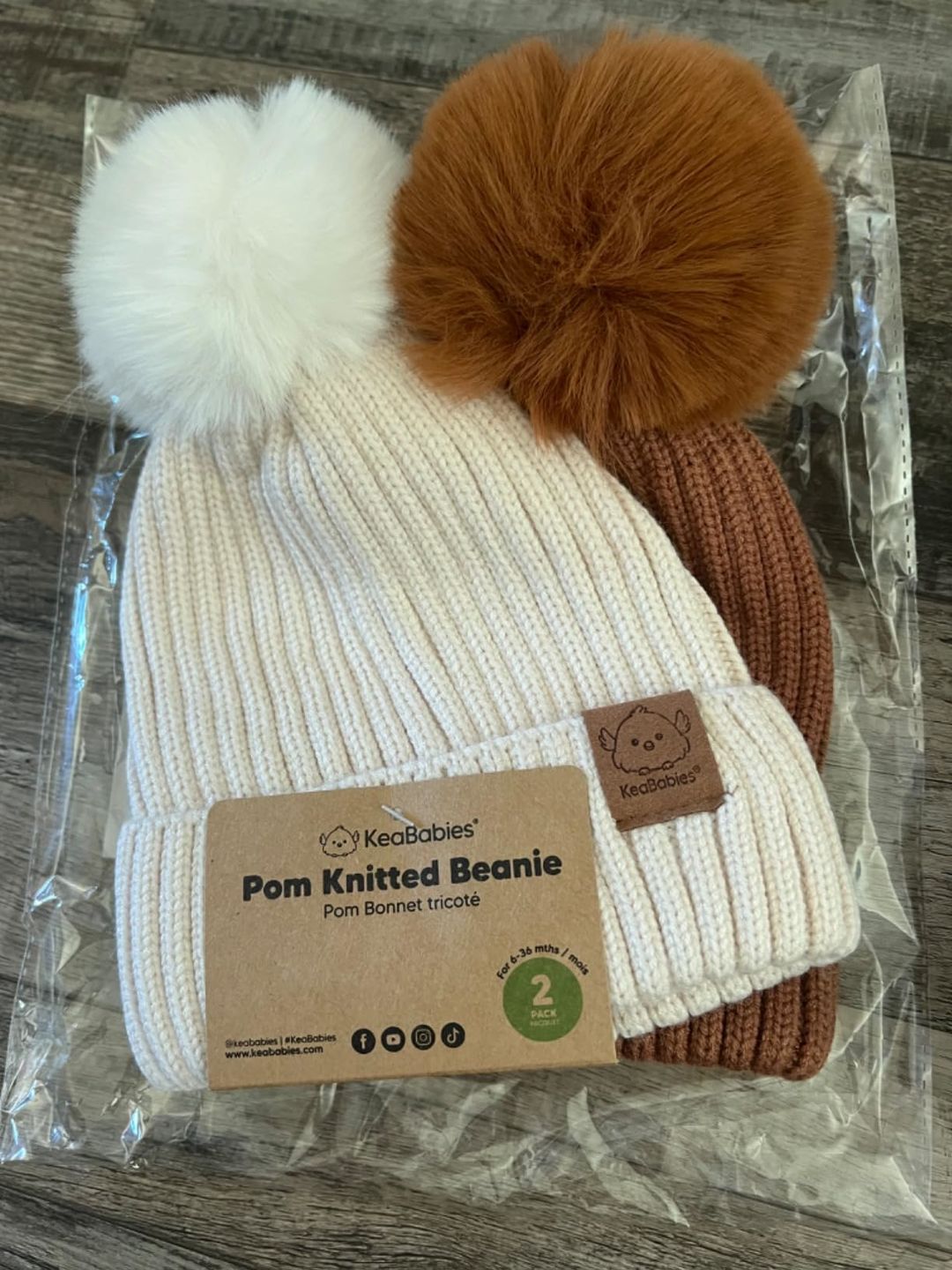 Customer photo review of 2-Pack Pom Knitted Beanie