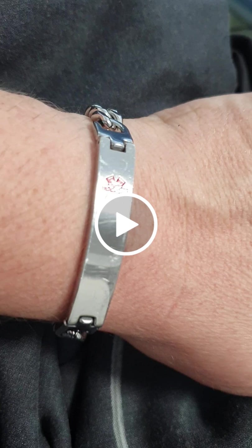 Customer video review of Stainless Steel Medical Alert ID Chain Bracelet