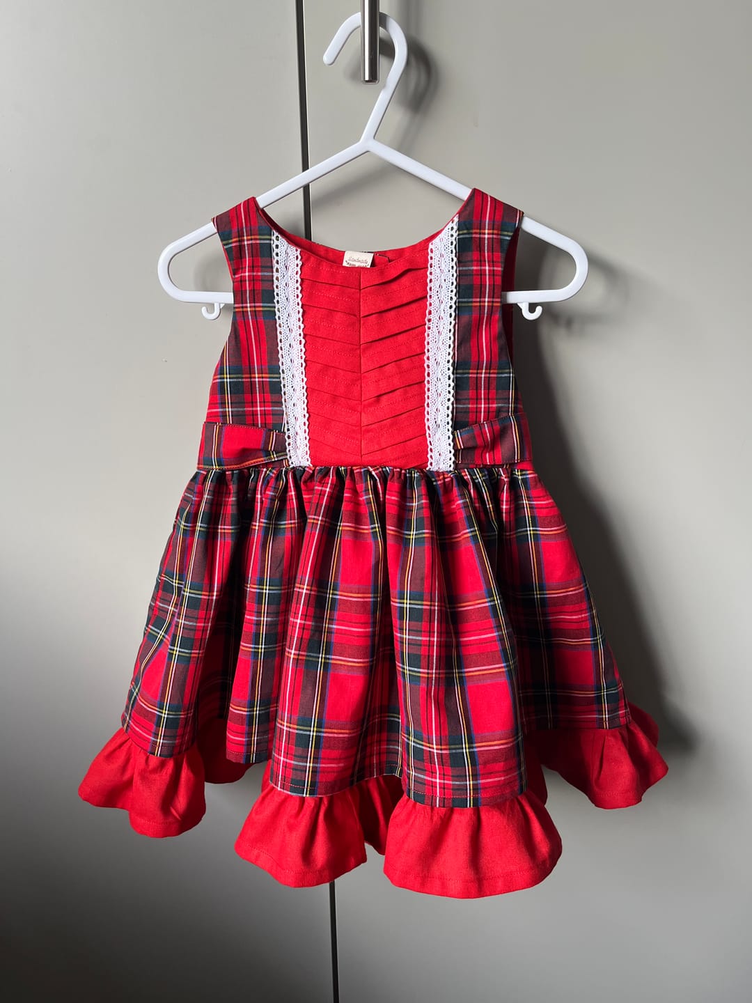 Customer photo review of Red and Black Tartan Cotton Fabric