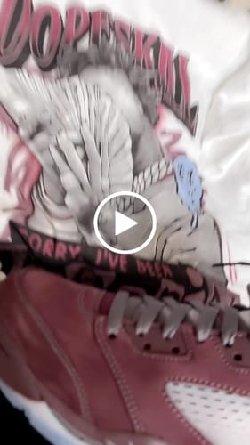 Customer video review of Burgundy 5s DopeSkill T-Shirt Sorry I've Been Trappin Graphic