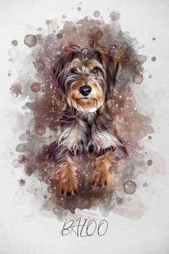 Customer photo review of Foto de tu mascota en estilo acuarela | Regalo para cachorros, perros y gatos