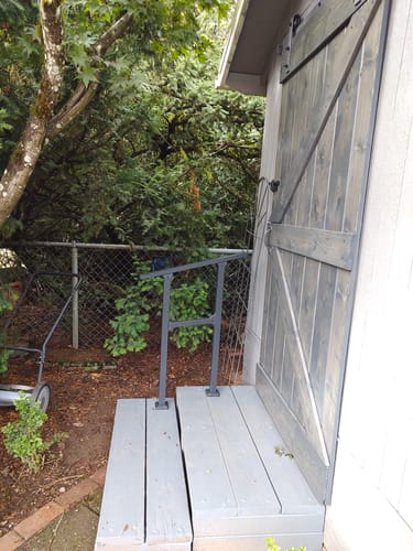 Customer photo review of Indoor/Outdoor Handrail Kit for Stairs 1 and 2 steps