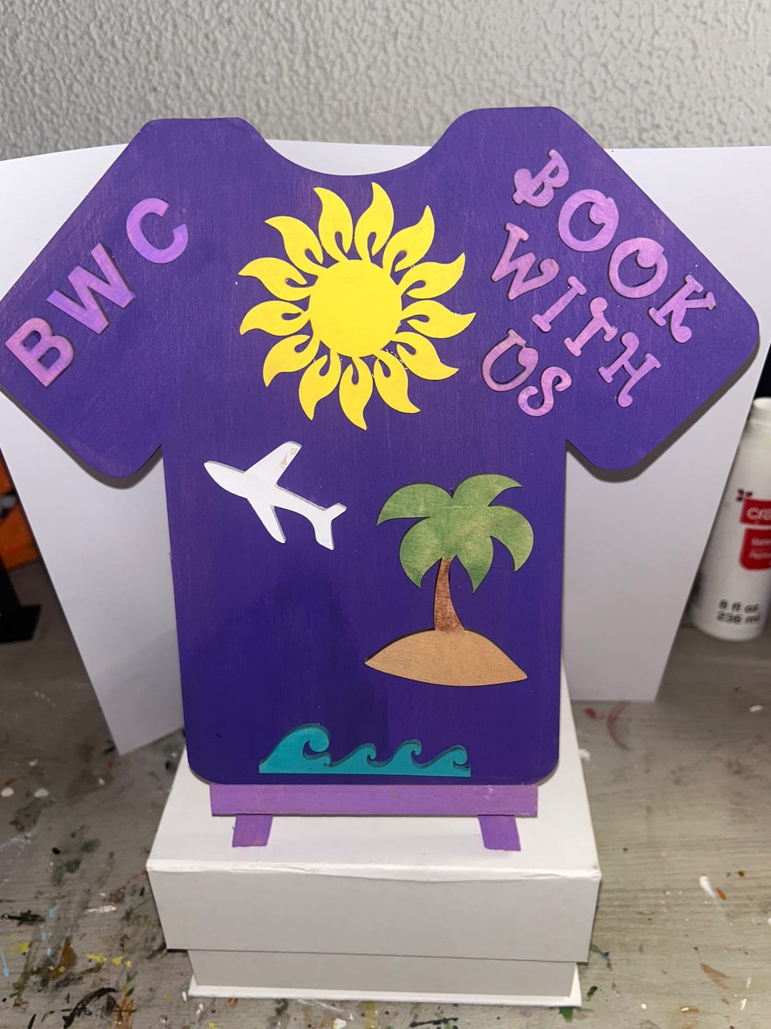 Customer photo review of Unfinished Wood Radiant Sun Silhouette | Summer | Celestial | Craft Cutout | up to 36"