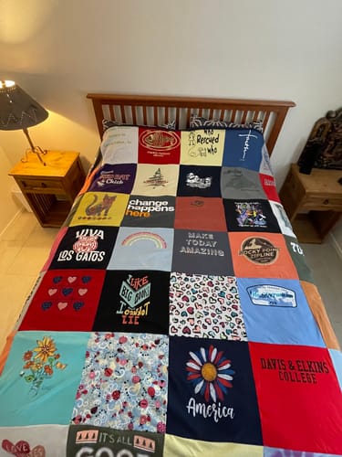 T-shirt quilt from days & elkins college by ellen from AZ