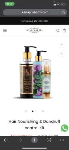 Customer photo review of Hair Nourishing & Dandruff control Kit
