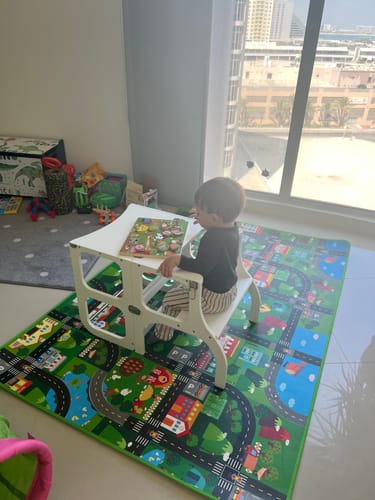 Customer photo review of Convertible Helper Tower-Table STEP'n'SIT®