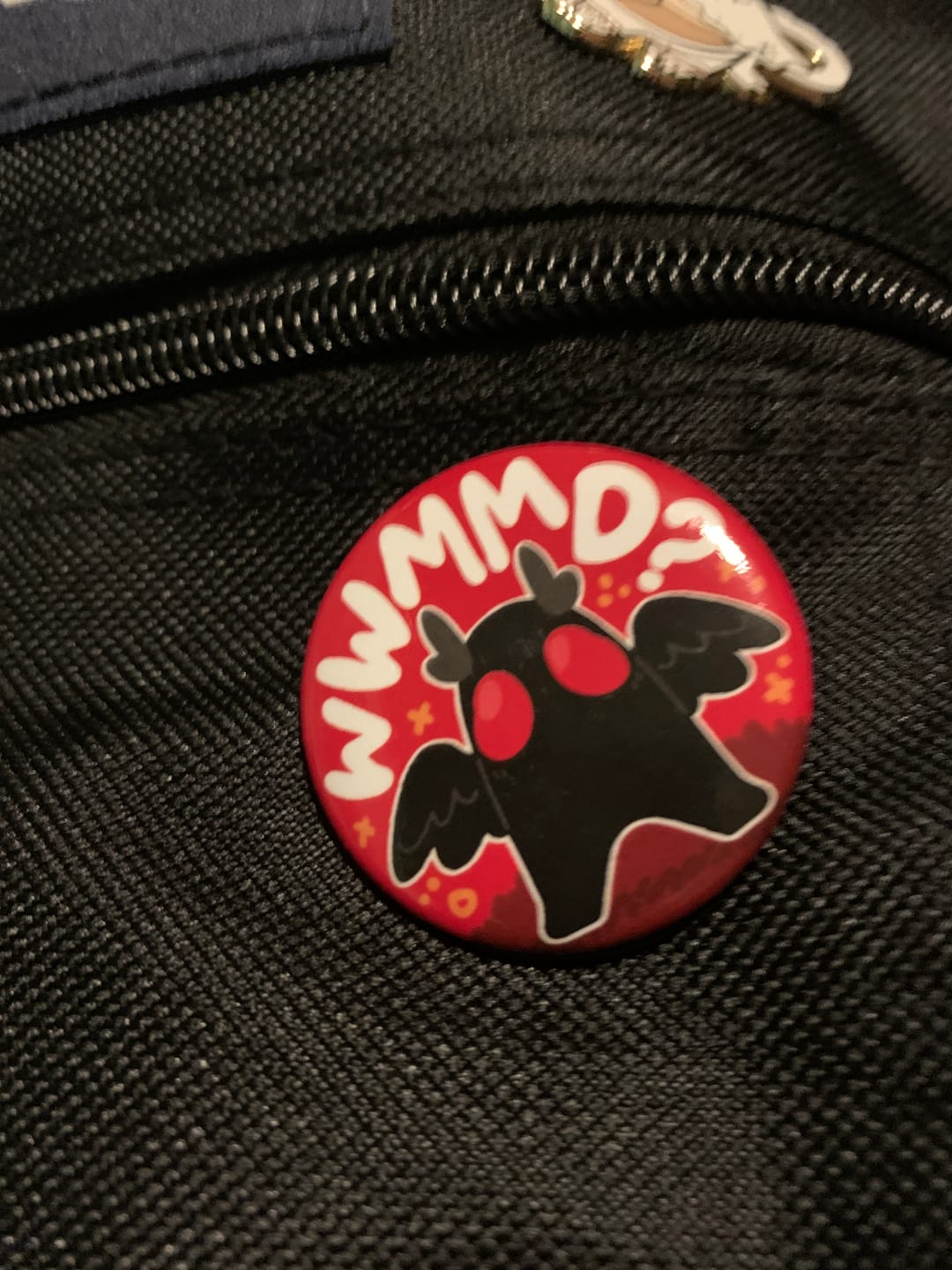 Customer photo review of What Would Moth Man Do Button