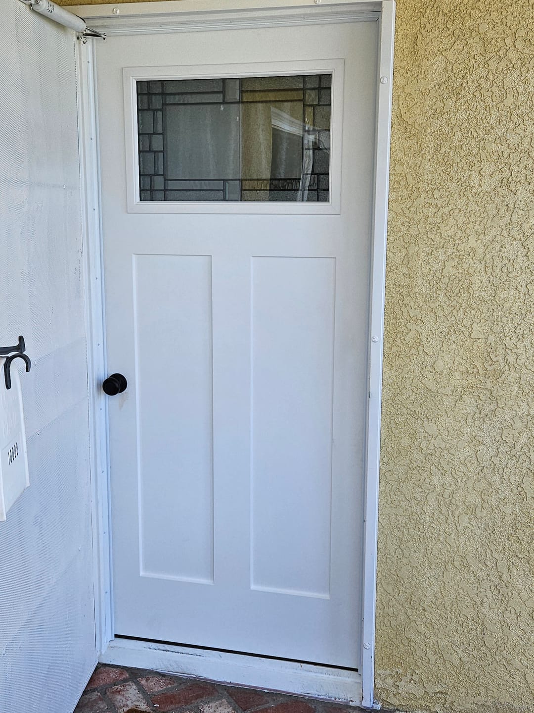 Customer photo review of Smooth Fiberglass Entry Door Slab (3 Panel Craftsman) - SLAB ONLY