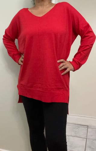 Customer photo review of Comfy As Can Be Sweater (Chili Pepper)