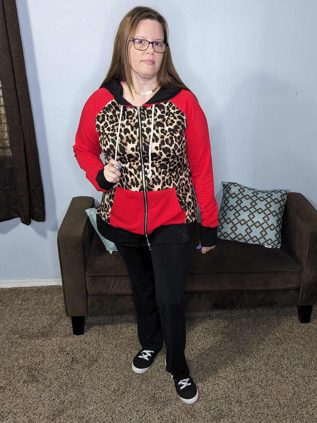 Customer photo review of Leopard Love Full Zip hoodie