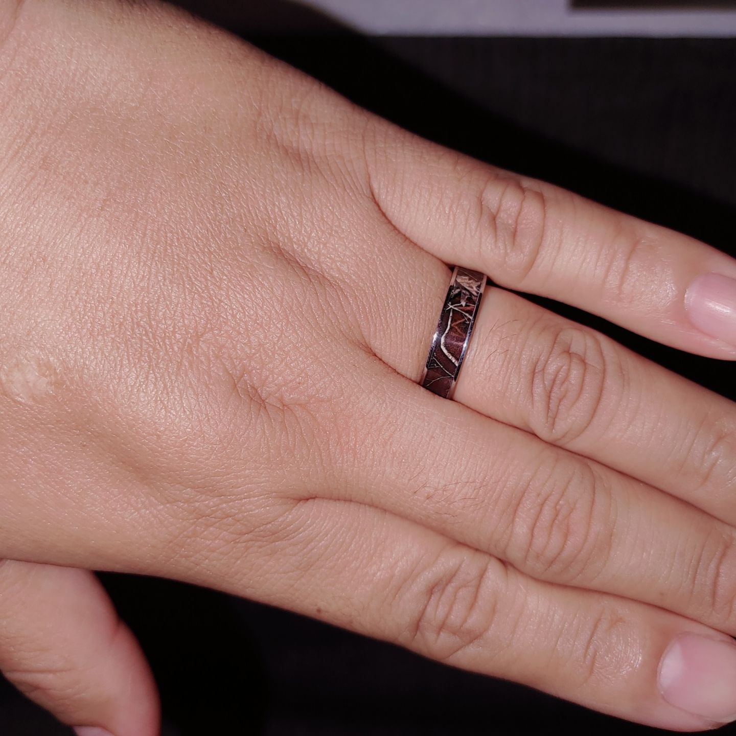 Customer photo review of Maroon Realtree AP Flat Camo Ring - 5mm