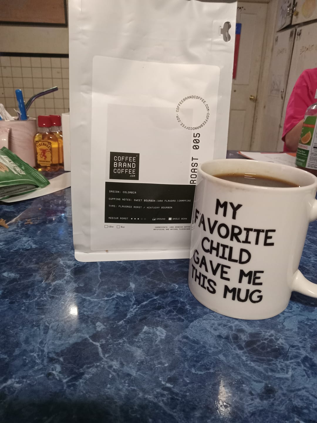 Customer photo review of Bourbon Flavored Coffee