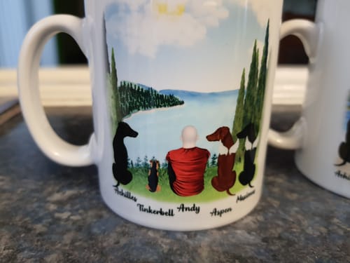 Customer photo review of Man & Dogs - Best Friends Personalised Mug