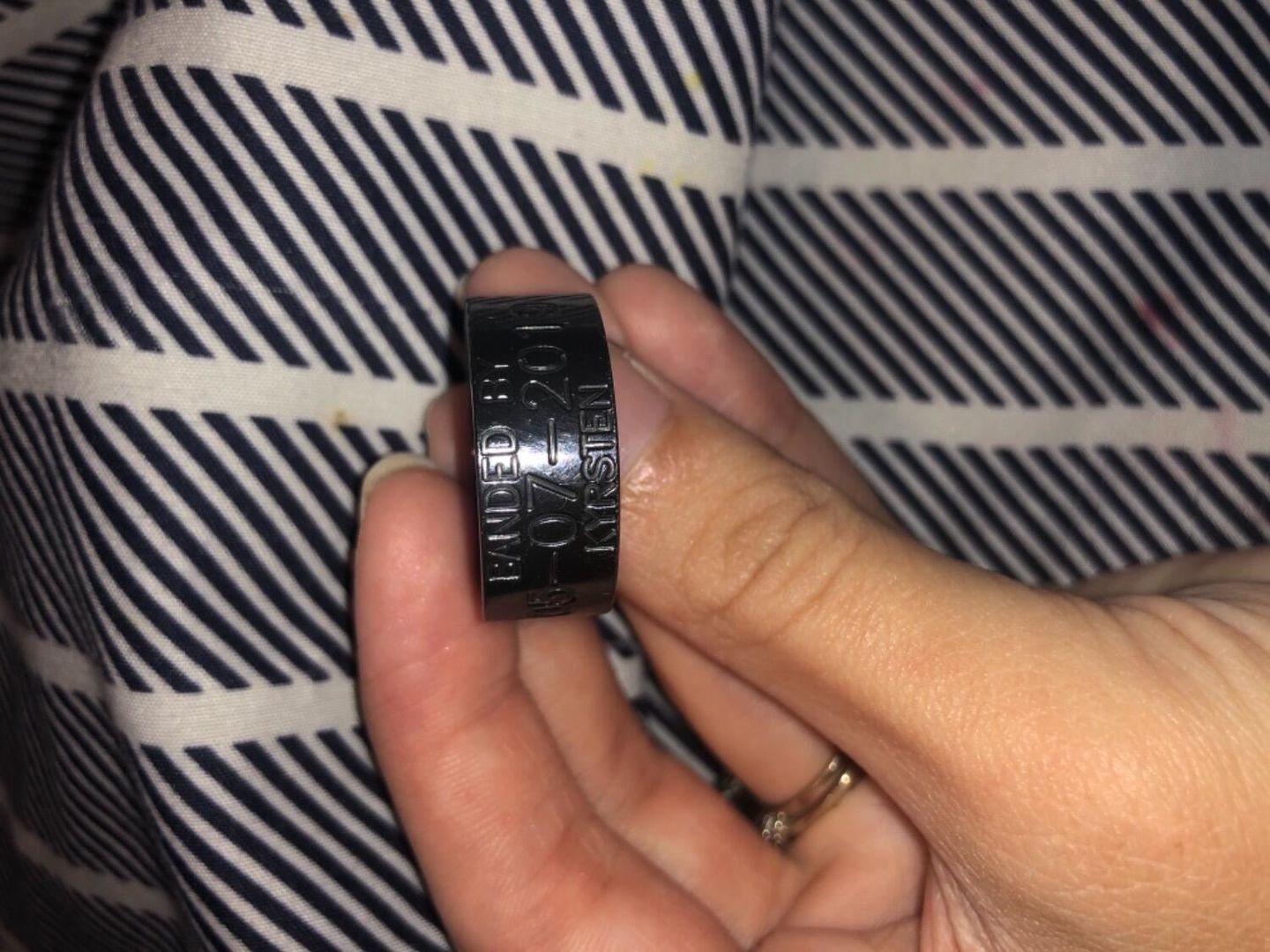 Customer photo review of Black Duck Band Ring - Zirconium 10mm