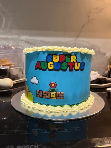 Customer photo review of Personalised Super Mario Brothers Inspired - Edible Icing Cake Wrap