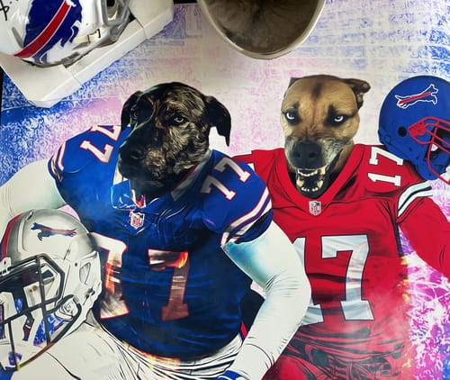 Customer photo review of 'Buffalo Doggos' Personalized 2 Pet Poster