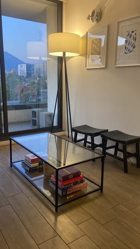 Customer photo review of Mesa de centro Rectangular 100 NEGRA dos niveles GLASS