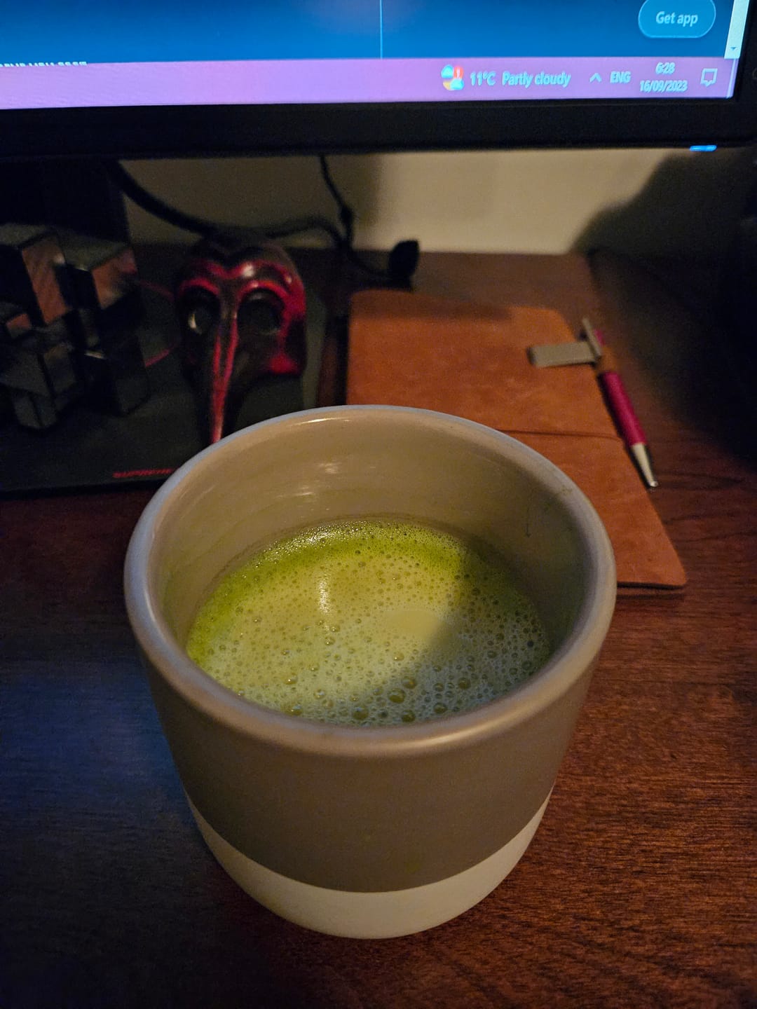 Customer photo review of Unsweetened Matcha Latte