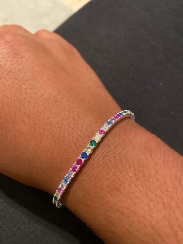Customer photo review of Tennis Bracelet - Rainbow