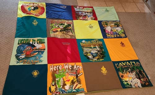 T-shirt quilt with outdoor activities, adventure themes by Veronica  from SC